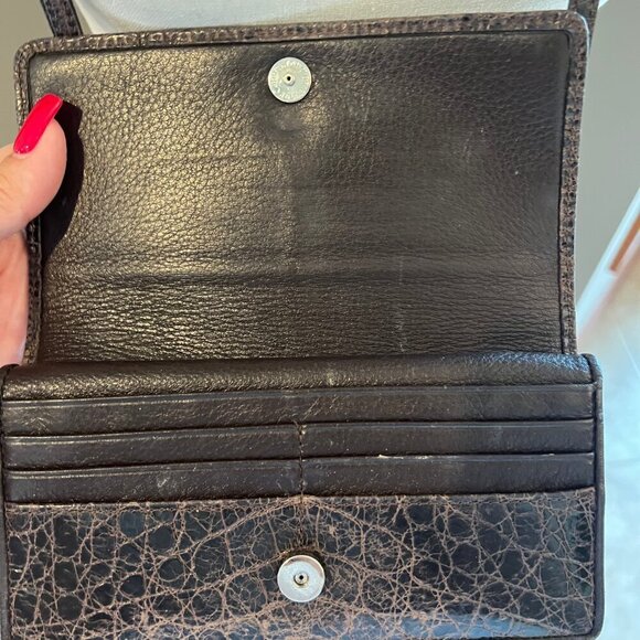 Brighton Gray Leather Embossed Wallet/Crossbody - Picture 4 of 9